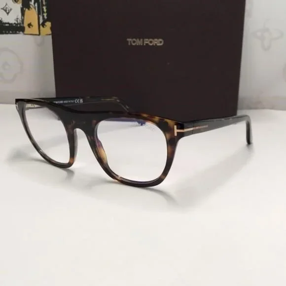 Tom Ford TF5895-B 052 Dark Havana Square Eyeglasses NEW
